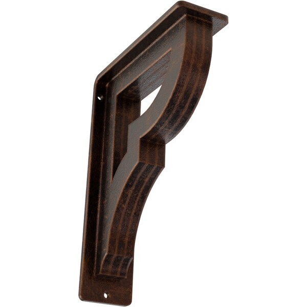 Ekena Millwork Bradford Wrought Iron Bracket, (Triple center brace), Antiqued Copper 2"W x 5 1/2"D x 8"H BKTM02X05X08TBRACO - main